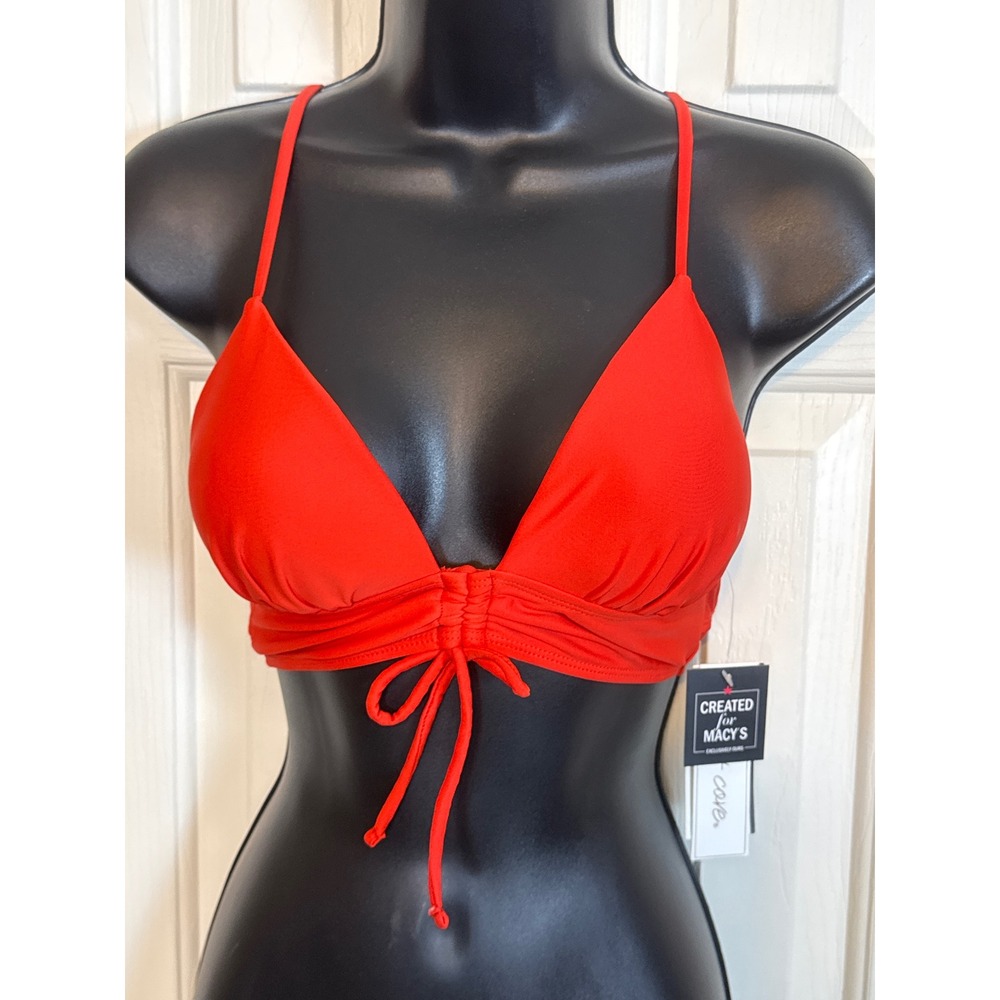 Salt Cove Red Swim Top Vermillion Triangle String Bikini‎ Top XS